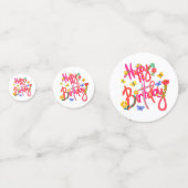 Colorful Happy Birthday Floral & Butterfly Party Confetti (Achterkanten)