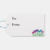 Colorful Happy Birthday Floral Cadeaulabel (Achterkant Horizontaal)