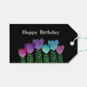 Colorful Happy Birthday Floral Cadeaulabel (Voorkant (Horizontaal))