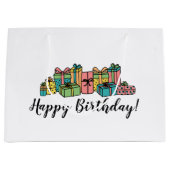 Colorful Happy Birthday Groot Cadeauzakje (Voorkant)