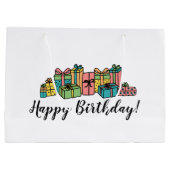 Colorful Happy Birthday Groot Cadeauzakje (Achterkant)