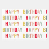 Colorful Happy Birthday Inpakpapier Vel (Voorkant 3)