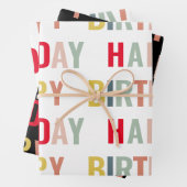 Colorful Happy Birthday Inpakpapier Vel (In situ)