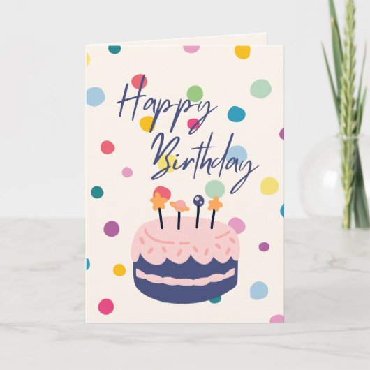 Colorful Happy Birthday Kaart (Voorkant)