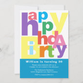 Colorful Happy Birthday Kaart (Voorkant)