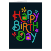 Colorful Happy Birthday-kaart (Voorkant)