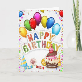 Colorful Happy Birthday-kaart Kaart