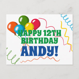 Colorful Happy Birthday met ballonnen Briefkaart