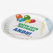 Colorful Happy Birthday met ballonnen Papieren Bordje (Gekanteld)