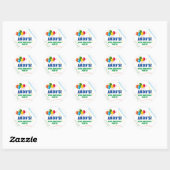 Colorful Happy Birthday met ballonnen Ronde Sticker (Vel)