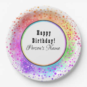 Colorful Happy Birthday Paper-Bord - HAMbyWG Papieren Bordje