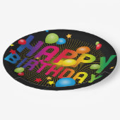 Colorful Happy Birthday Papieren Bordje (Gekanteld)