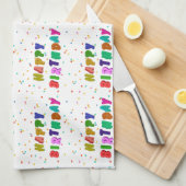 Colorful Happy Birthday Party Theedoek (Quarter Fold)