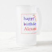 Colorful Happy Birthday - persoonlijk Matglas Bierpul (Voorkant rechts)