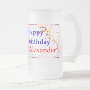 Colorful Happy Birthday - persoonlijk Matglas Bierpul