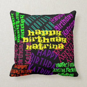 Colorful Happy Birthday Pillow - persoonlijk Kussen