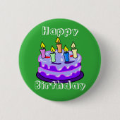 Colorful Happy Birthday Pin Button (Voorkant)