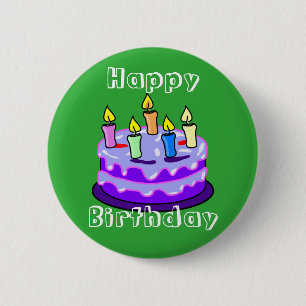 Colorful Happy Birthday Pin Button