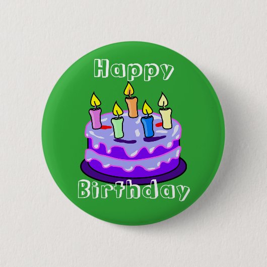 Colorful Happy Birthday Pin Button (Voorkant)