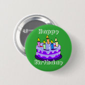 Colorful Happy Birthday Pin Button (Voorkant /achterkant)