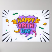 Colorful Happy Birthday Poster (Voorkant)