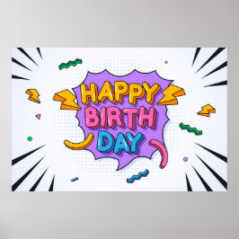 Colorful Happy Birthday Poster
