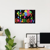 Colorful HAPPY BIRTHDAY POSTER (Thuiskantoor)