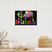Colorful HAPPY BIRTHDAY POSTER (Keuken)