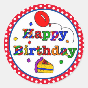 Colorful Happy Birthday Ronde Sticker