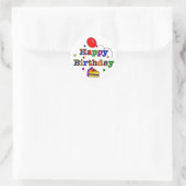 Colorful Happy Birthday Ronde Sticker (Tas)