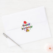 Colorful Happy Birthday Ronde Sticker (Envelop)