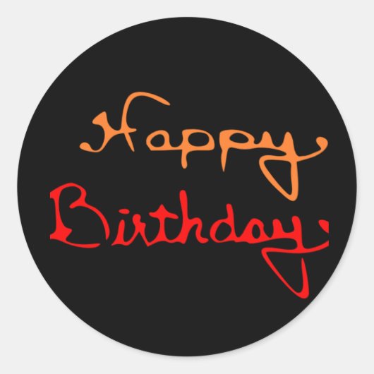 Colorful Happy Birthday Ronde Sticker (Voorkant)