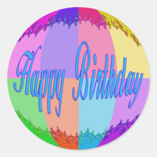 Colorful Happy Birthday Ronde Sticker