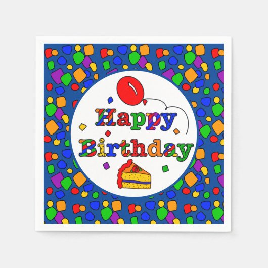 Colorful Happy Birthday Servet (Voorkant)