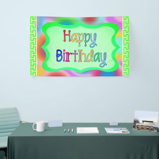 Colorful Happy Birthday Spandoek (Beurs)