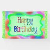 Colorful Happy Birthday Spandoek (Horizontaal)
