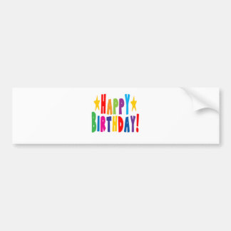 Colorful Happy Birthday Tekst Bumpersticker