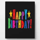Colorful Happy Birthday Tekst Fotoplaat (Voorkant)