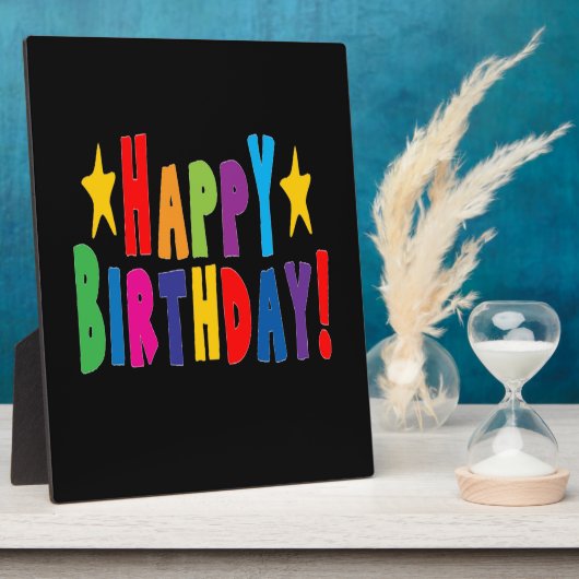 Colorful Happy Birthday Tekst Fotoplaat (Zijkant)