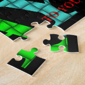 Colorful Happy Birthday-tekst met zwarte achtergro Legpuzzel (Zijkant)