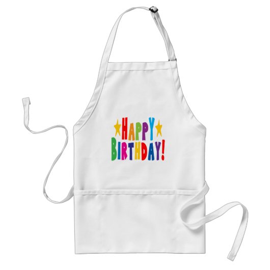 Colorful Happy Birthday Tekst Standaard Schort (Voorkant)