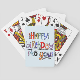 Colorful Happy Birthday voor u  Pokerkaarten