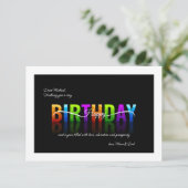Colorful Happy Birthday Wenskaart Kaart (Staand voorkant)