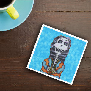 Colorful Happy Day of the Dead Skeleton Servetten