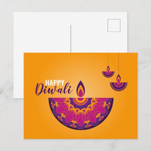 Colorful Happy Diwali-Briefkaart Briefkaart (Voorkant / Achterkant)