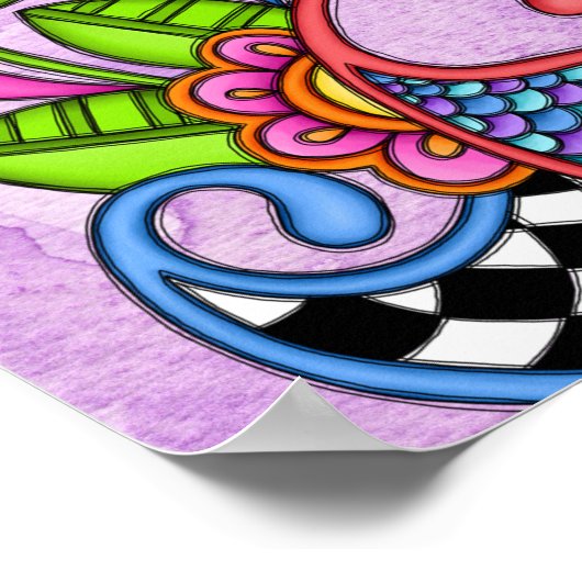 Colorful Happy Doodle-ontwerp Poster (Hoek)