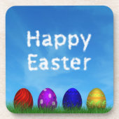 Colorful Happy Easter Eggs Bier Onderzetter (Voorkant)
