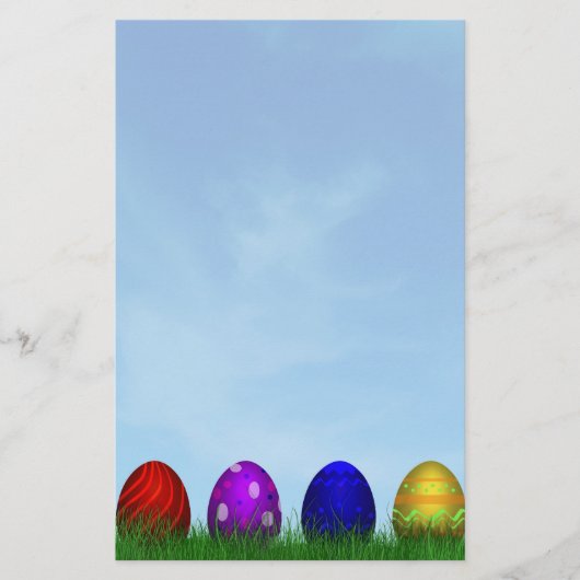 Colorful Happy Easter Eggs Briefpapier (Voorkant)