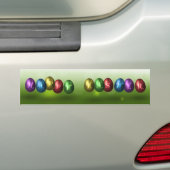 Colorful Happy Easter Eggs Bumpersticker (Op auto)