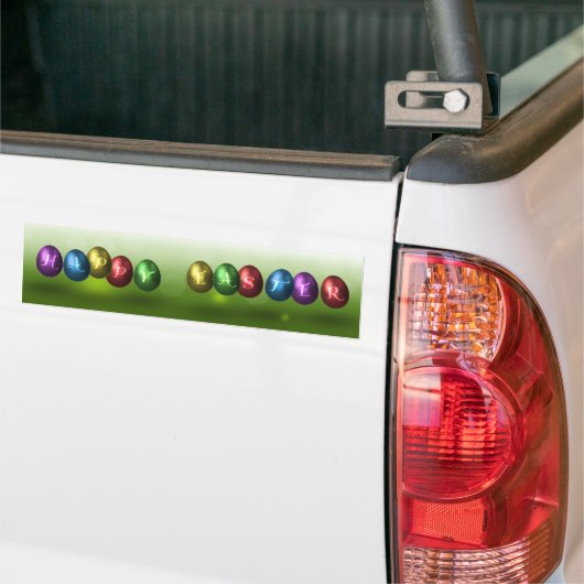 Colorful Happy Easter Eggs Bumpersticker (Op Truck)